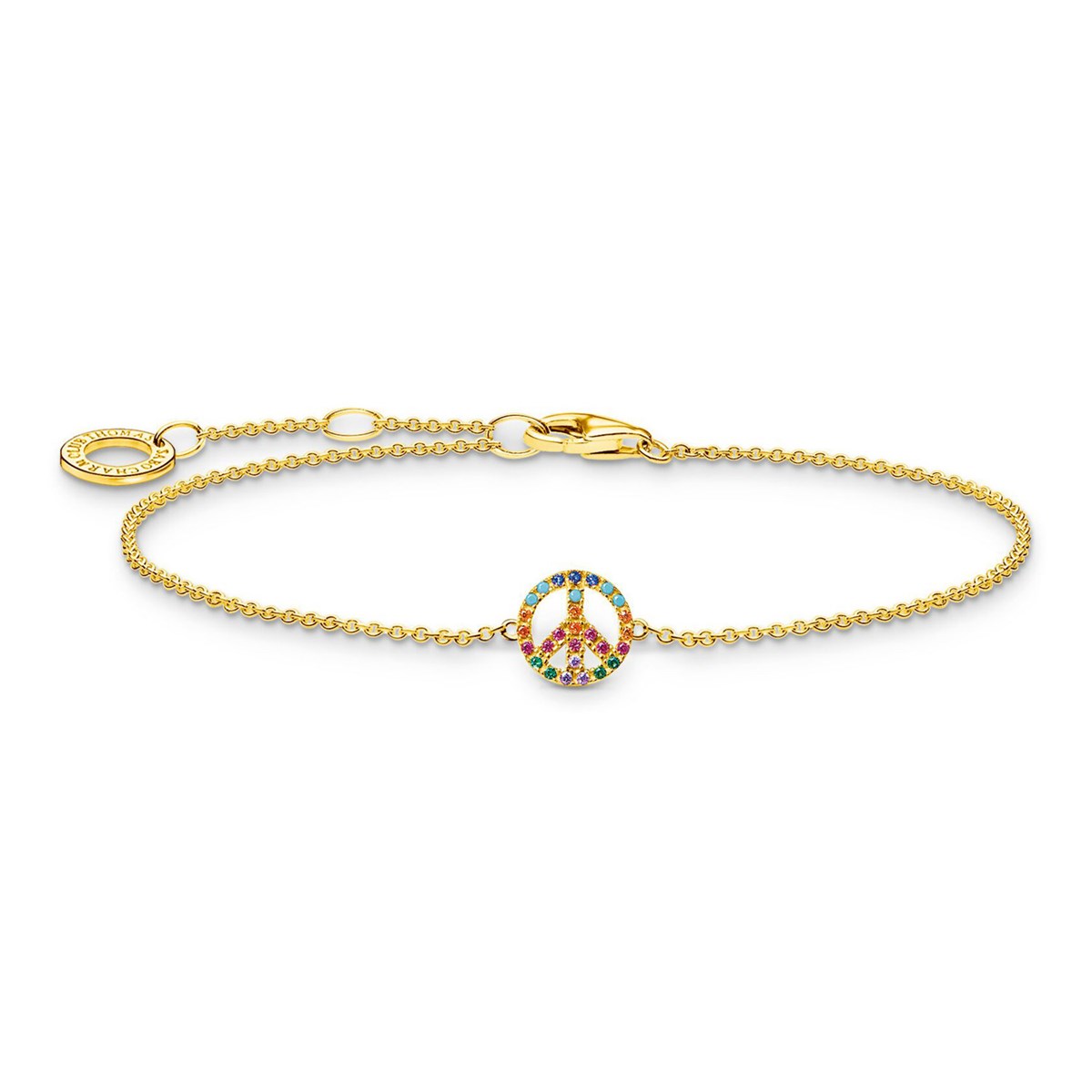 Bracelet Thomas Sabo doré symbole Peace multicolore