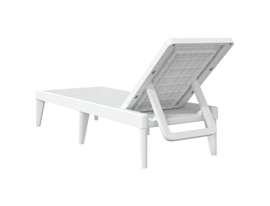 VIDAXL - Bain de soleil Chaise longue blanc 186x60x29 cm pp