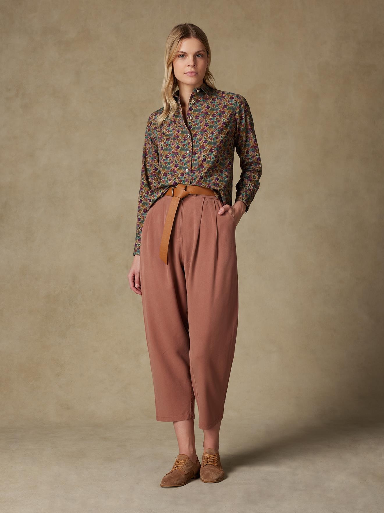Chemise Albane en lin à motif floral