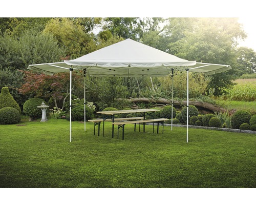 Biertentset, festivaltentset, 3-delig: tafel 220 x 70 cm, banken 220 x 25 cm, sparrenhout, natuurlijk groen