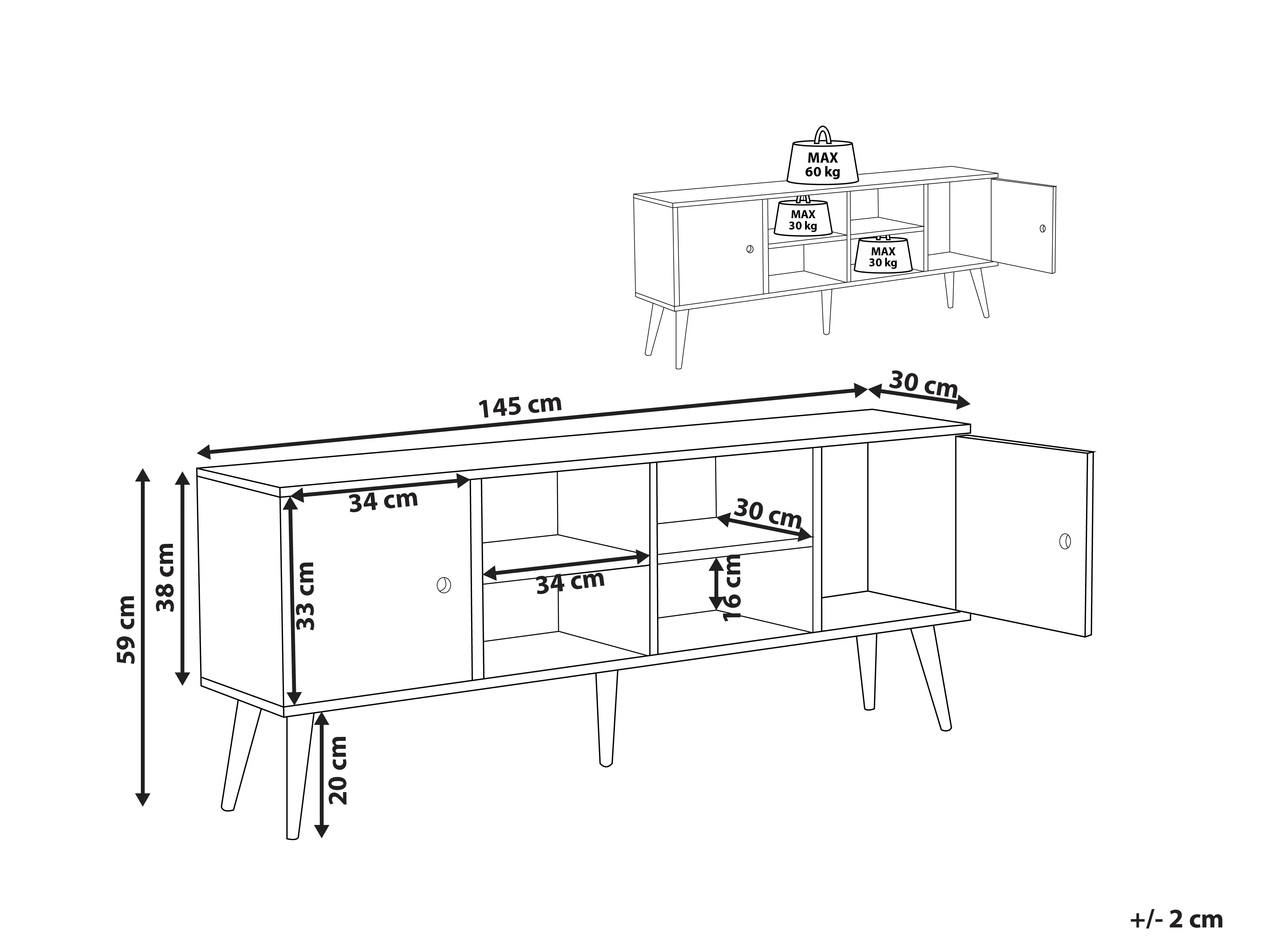 TV-meubel CHANDLER Hout Lichtbruin