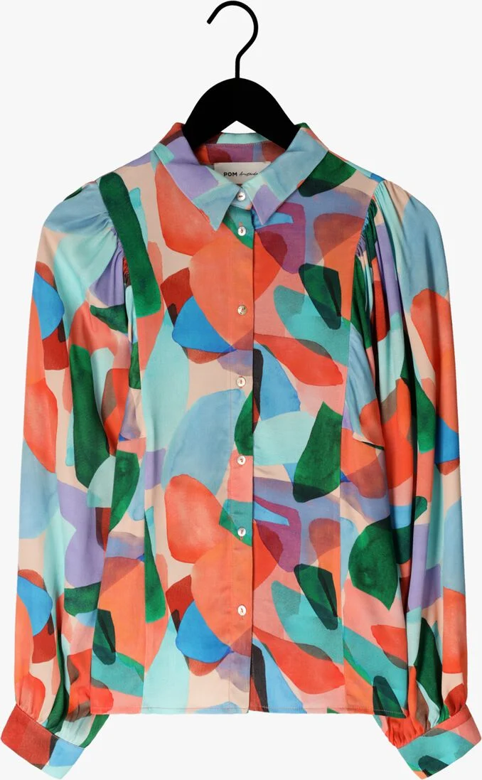 POM AMSTERDAM blauwe pom amsterdam blouse elements 7154