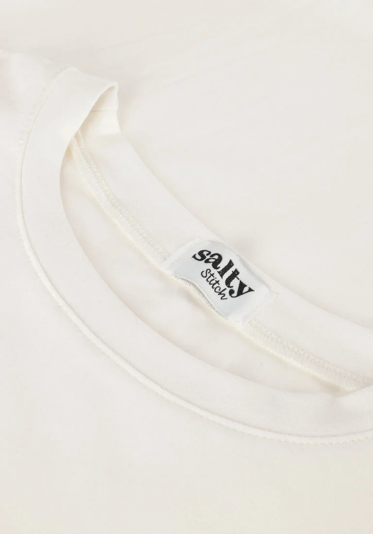 Salty Stitch witte salty stitch t-shirt oversized tee - off white