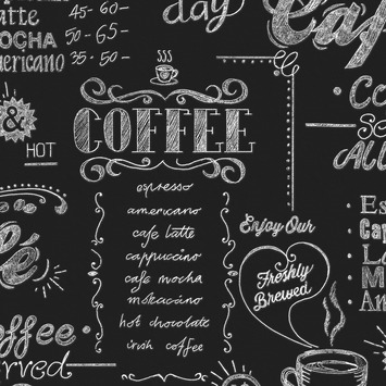 Vliesbehang Coffee krijtmuur zwart-wit 32-993