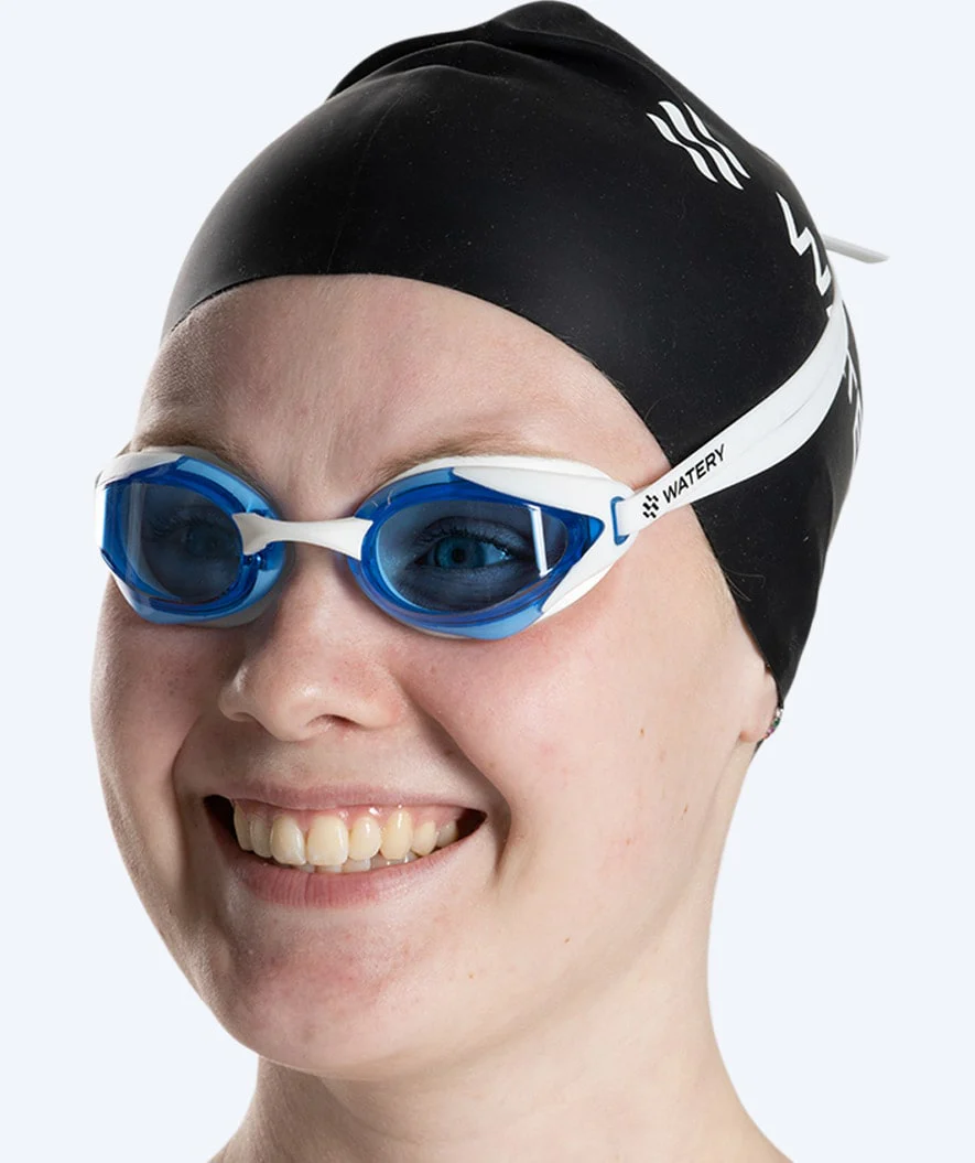 Watery Elite svømmebriller - Poseidon Ultra - Hvid/blå