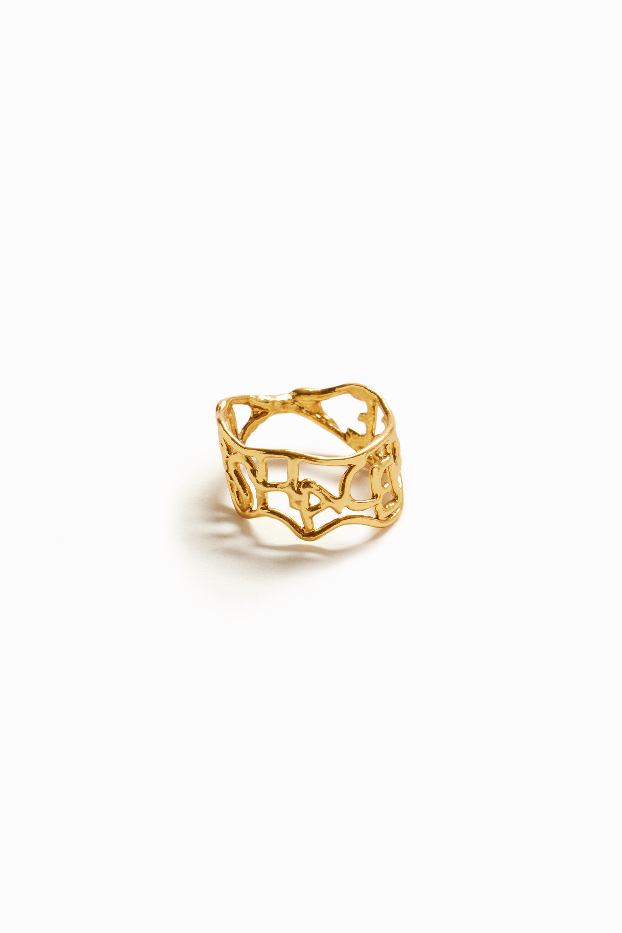 Anel de mensagem banhado a ouro Zalio