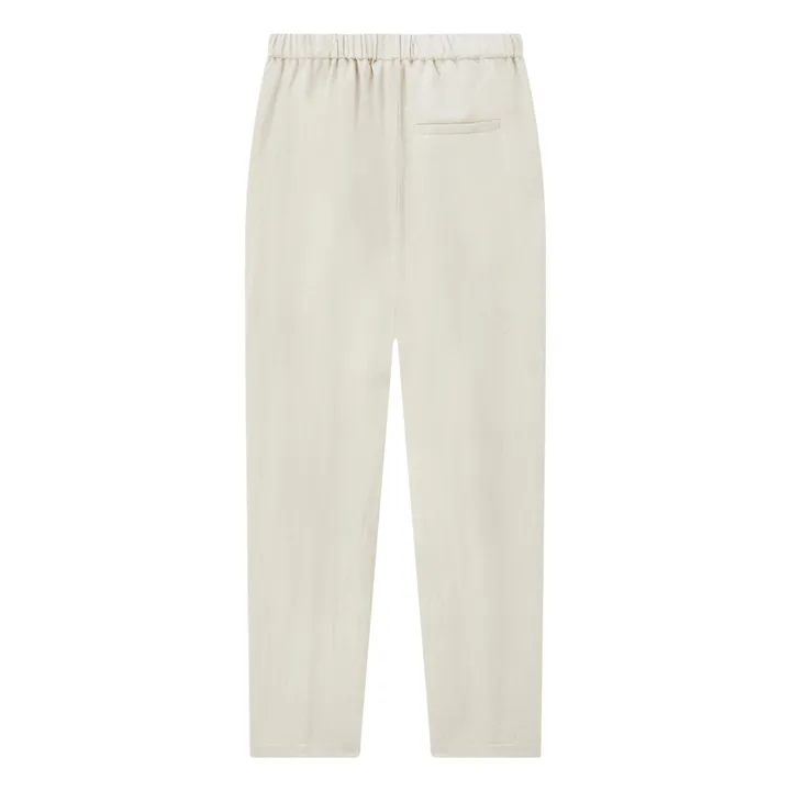Pomandère Pantalon Elastiqué Lin et Coton | Blanc
