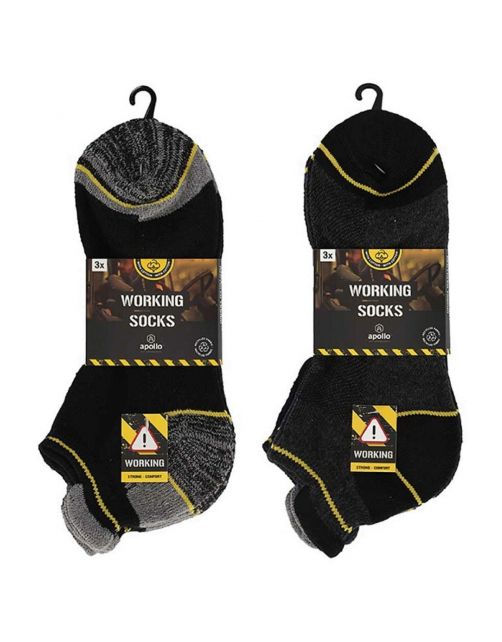 Apollo Werksokken Sneaker 3-Pack Assorti - Sokken
