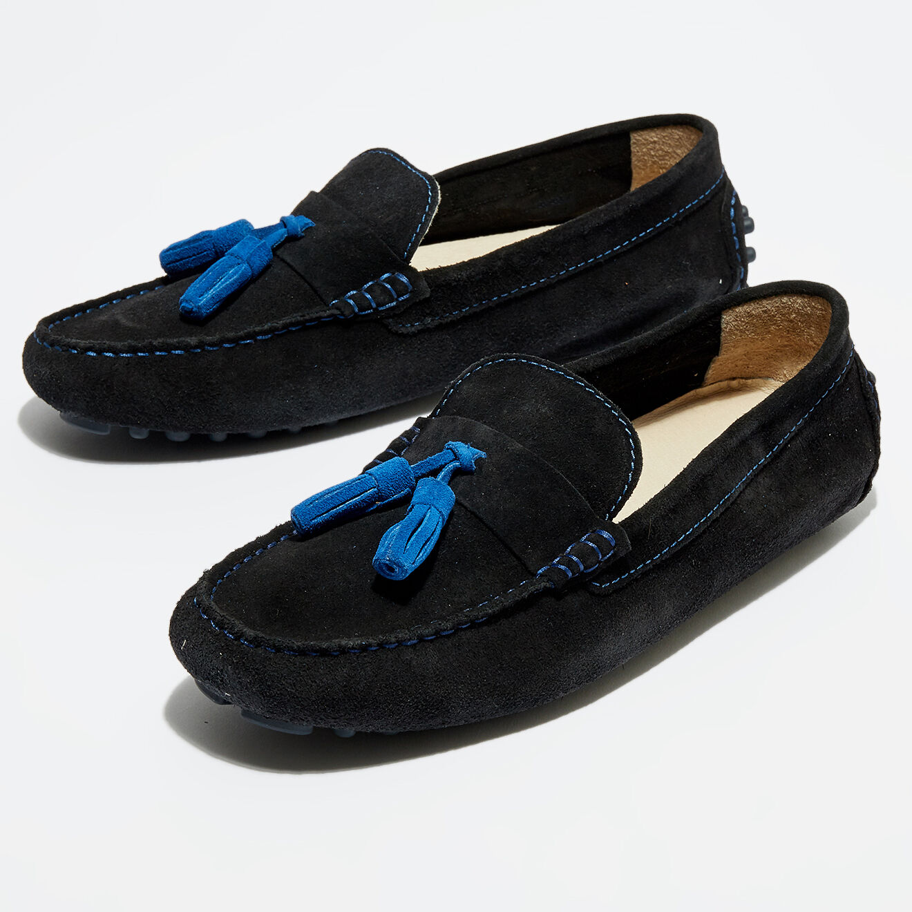 Flavio Création Mocassins en Velours de Cuir Manu noirs