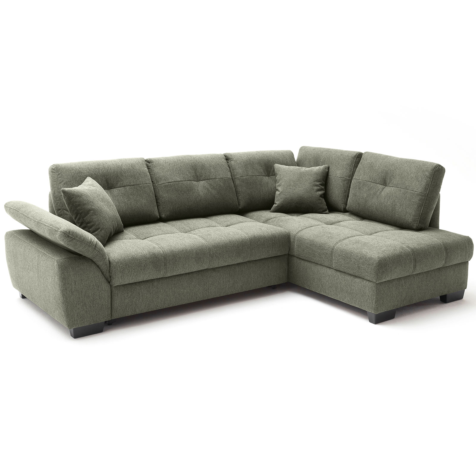 Ecksofa - green - Boxspringaufbau - Dauerschläfer