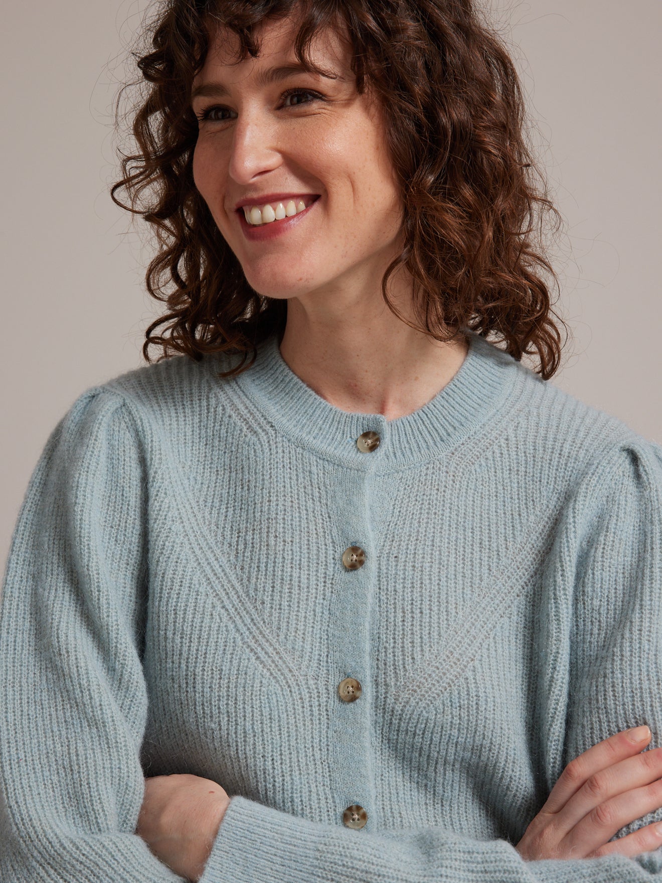 Gilet boutonné femme mélange mohair