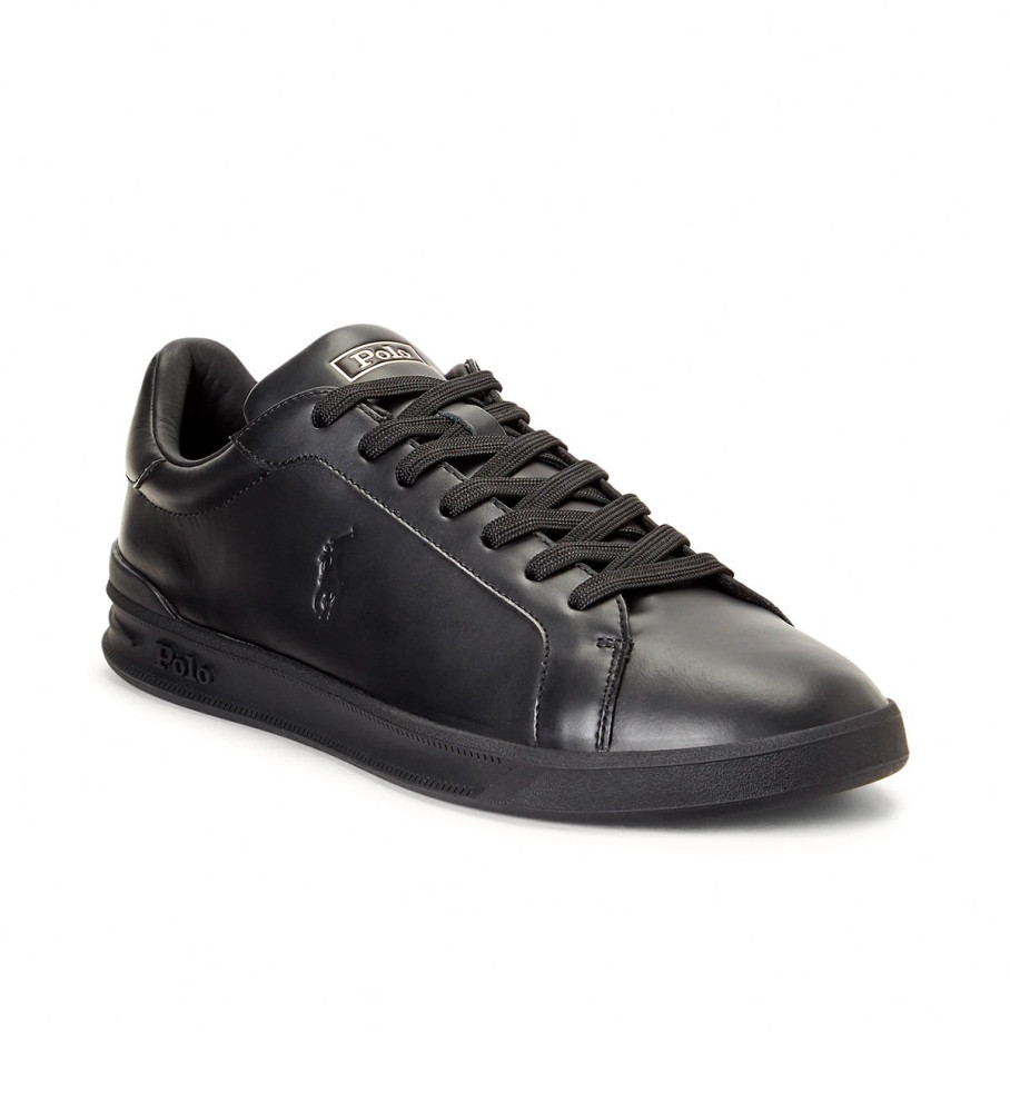 Tênis Ralph Lauren Heritage Court II de couro preto
