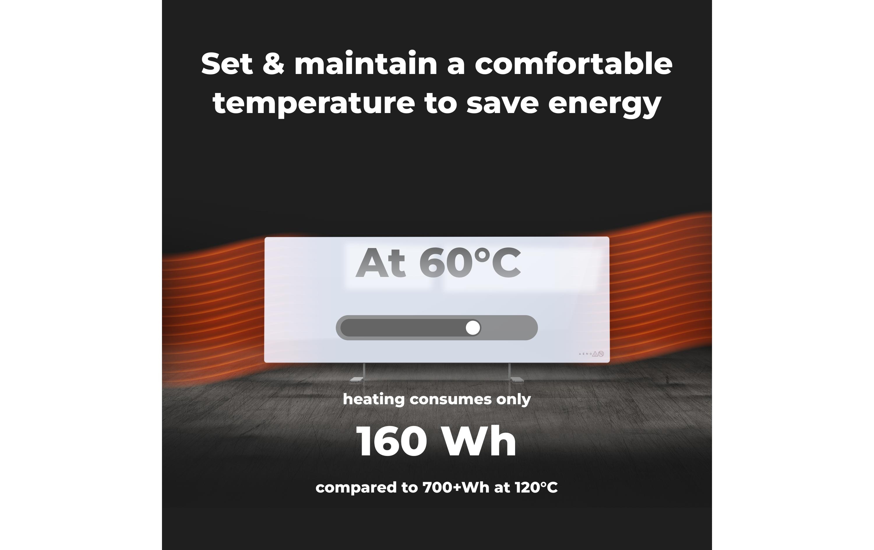 Infrarotheizer Premium Eco Smart LED 700 W, Schwarz<br>Heizgerät mit Infrarotstrahler
