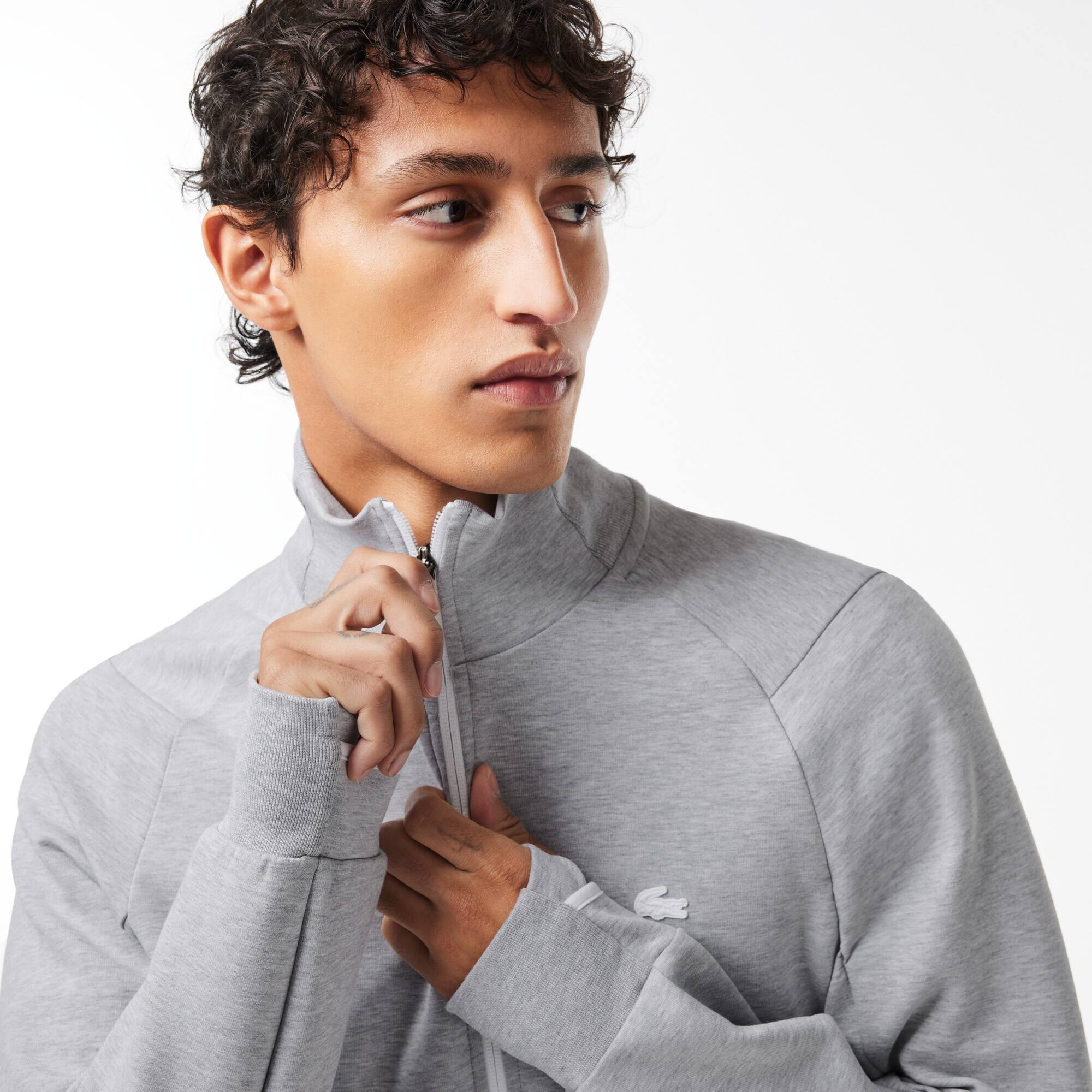 Herren Jogger-Sweatshirt aus Baumwollmischung mit hohem Kragen Sweatshirts - Grau - Lacoste - Herren