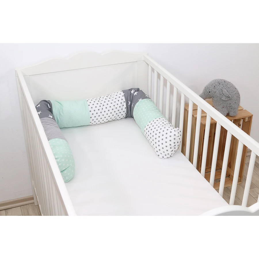 Ullenboom Baby-Bettschlange Mint Grau 160 cm