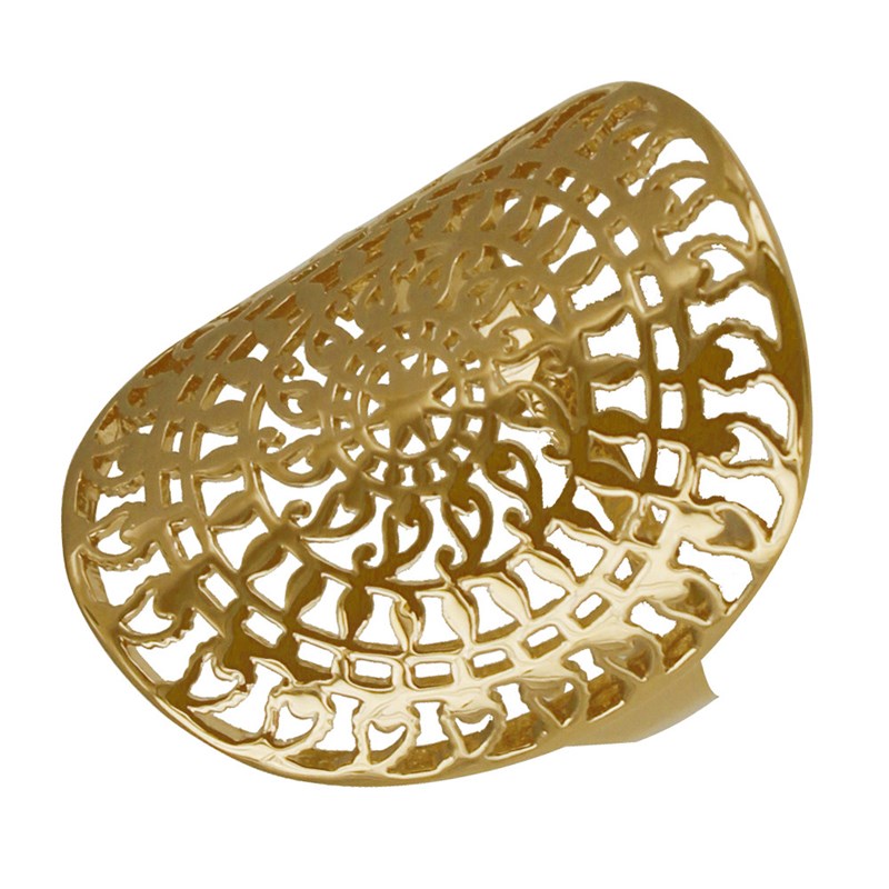 Bague Plaqué Or Astre Ronde