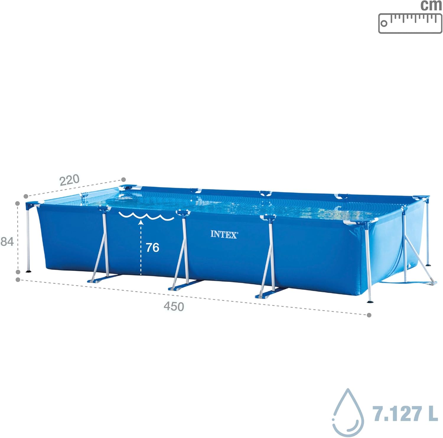 Intex 4.5M X 2.2M X 0.84M Rectangular Frame Pool Set