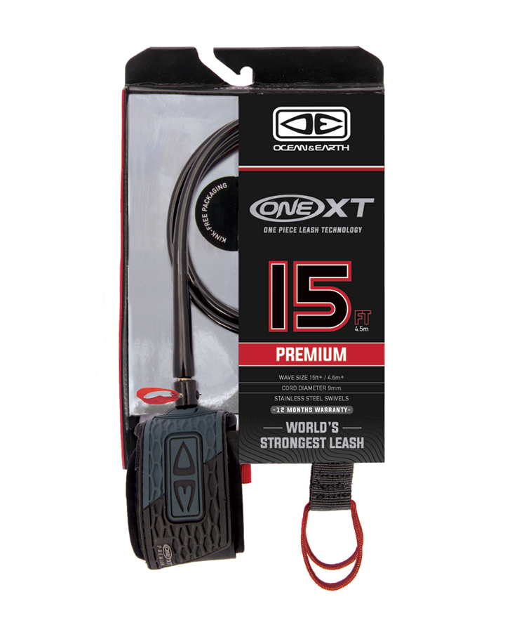 Ocean and earth Premium leash 15'0 - One XT Black