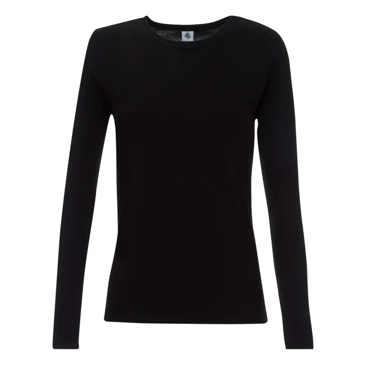 Petit Bateau T-Shirt Manches Longues - Collection Femme  | Noir