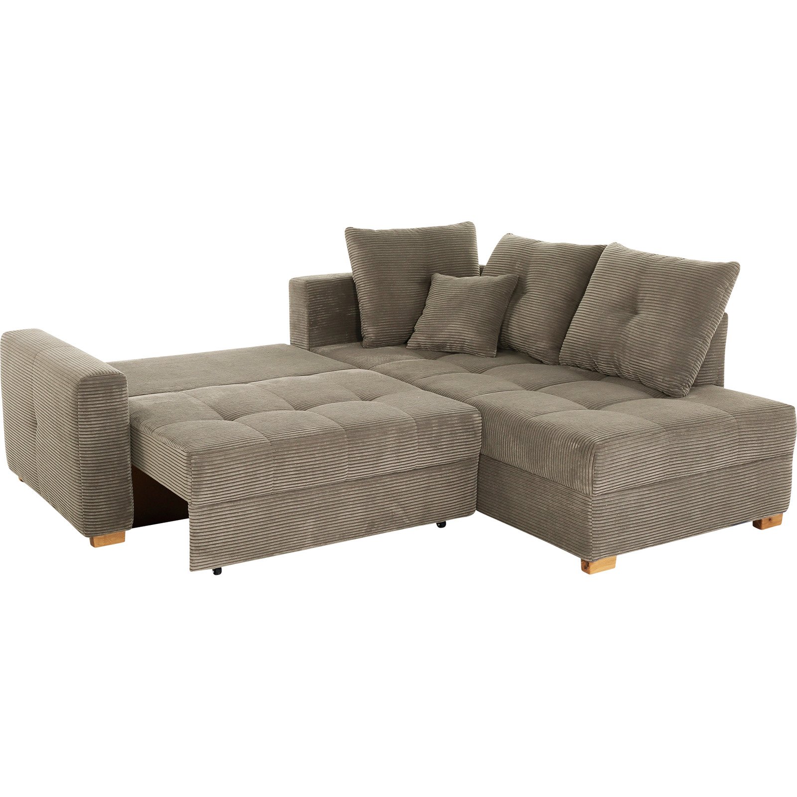 Ecksofa Leon Stoff Cord taupe