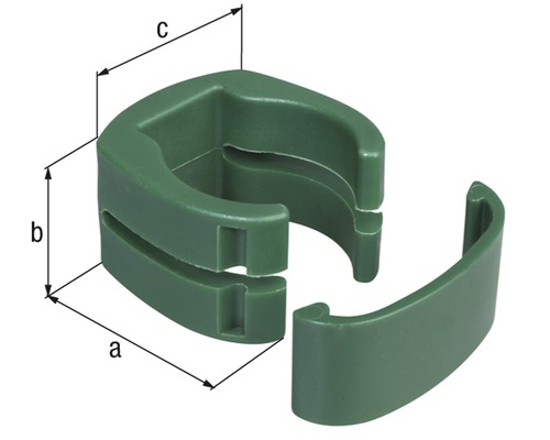 Fix-Clip pro, Ø 3,4 cm, 3 stuks, groen