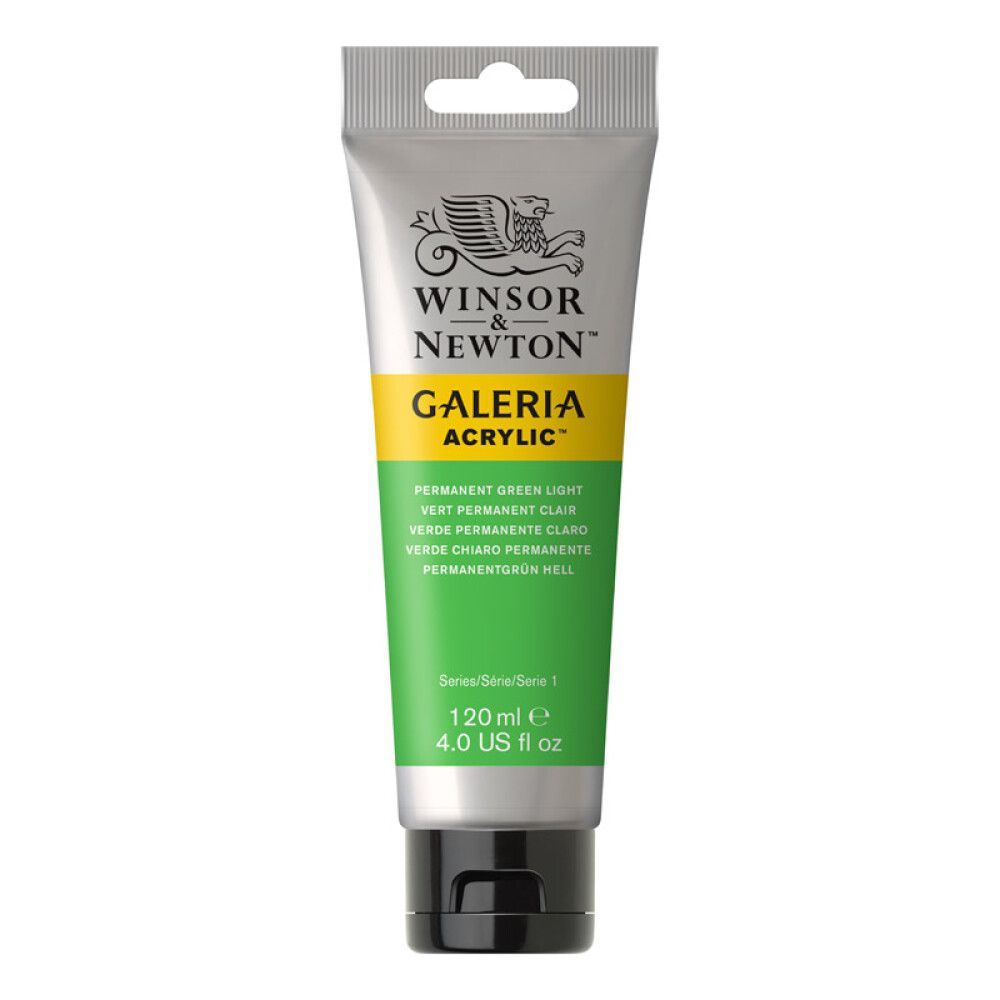 AKRYLFARGE W&N GALERIA NR 483 PERMANENT GRØNN LYS 120ML