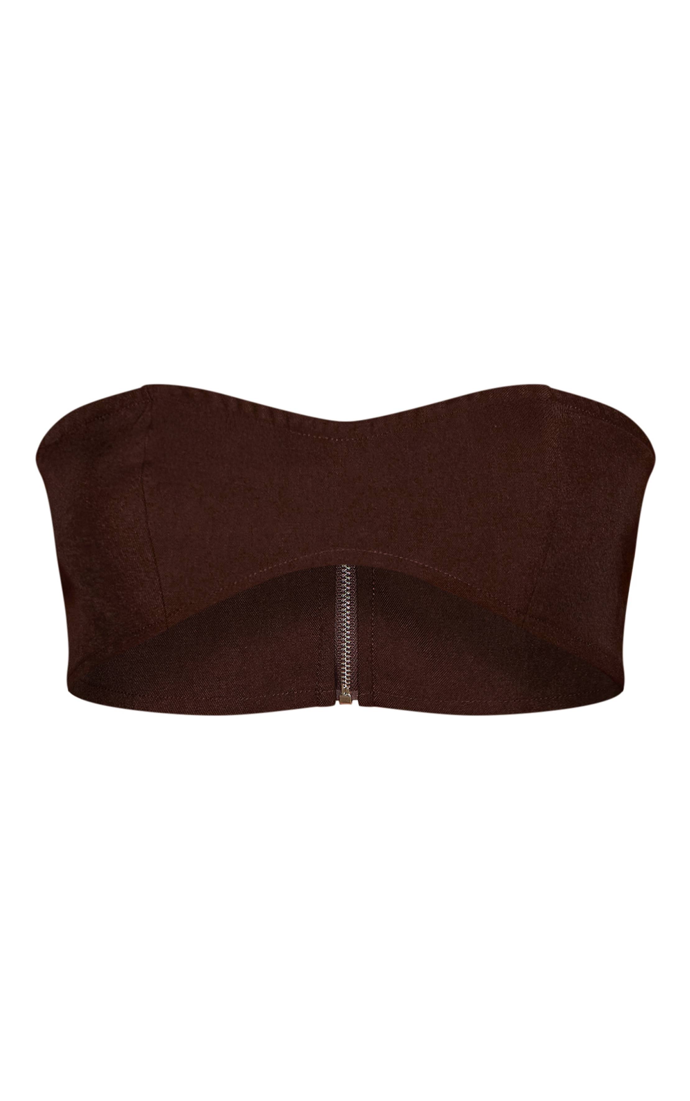 Marron Foncé Haut Bandeau Tailleur