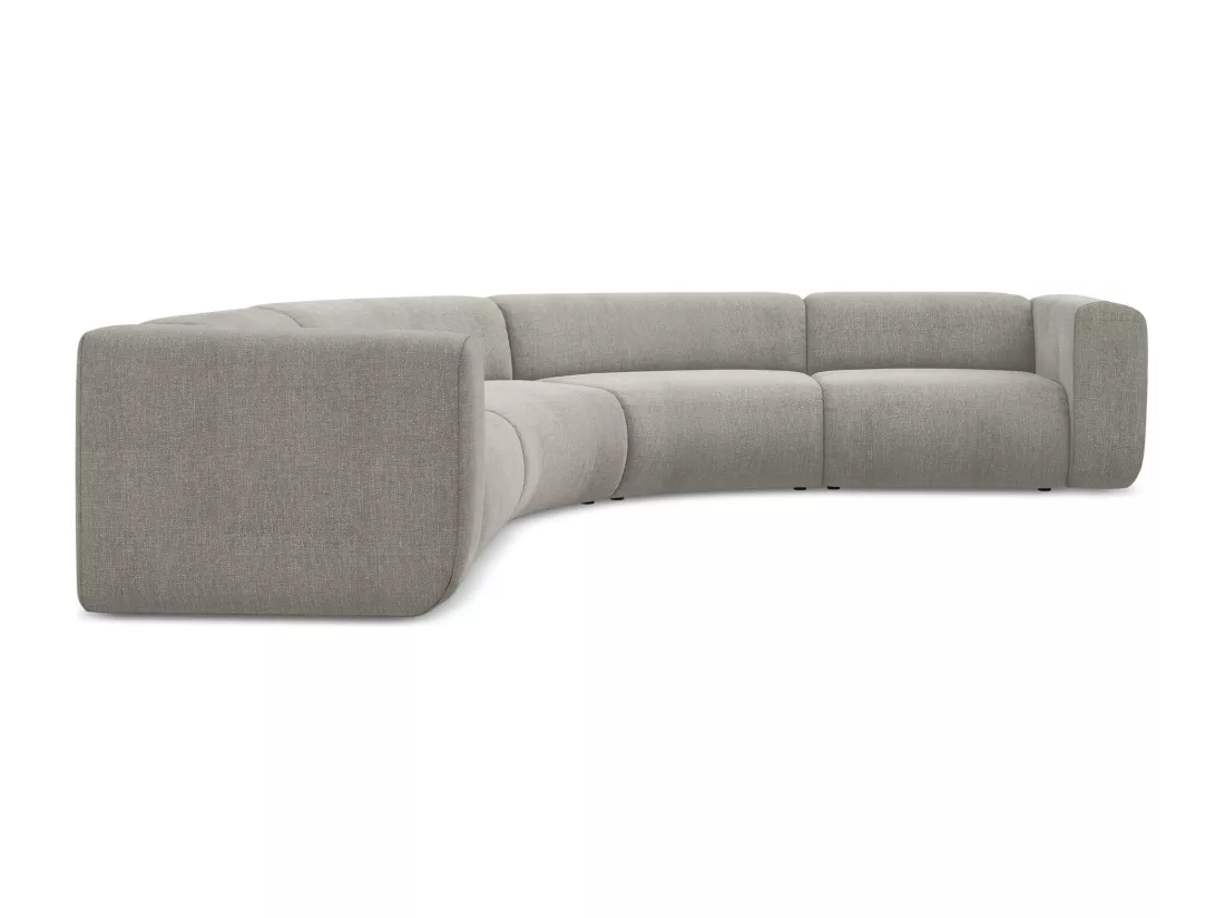 Canapé d'angle modulable en tissu chenille - beige - EKAHI