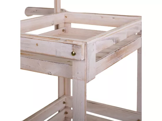 Chariot exposant en bois blanc 100x52x120h