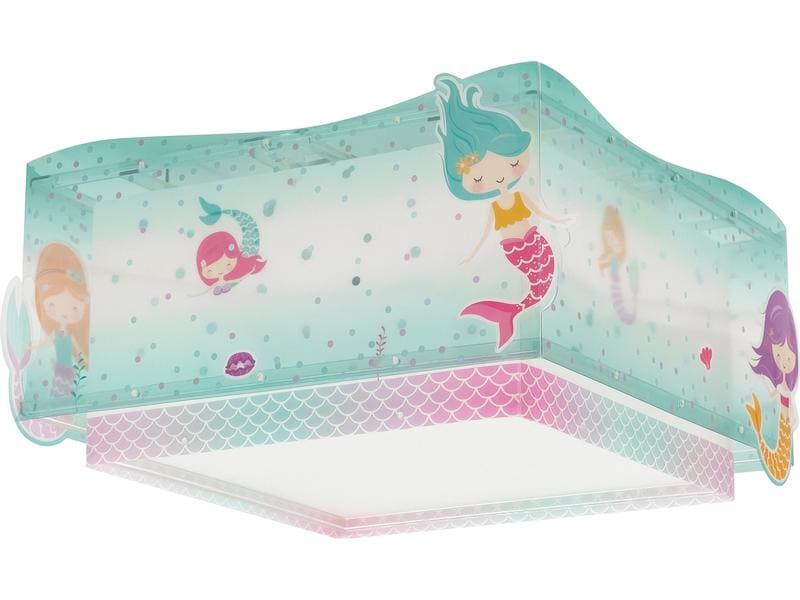Dalber Deckenlampe Mermaids Deckenleuchte mit Doppelschirm für Kinderzimmer