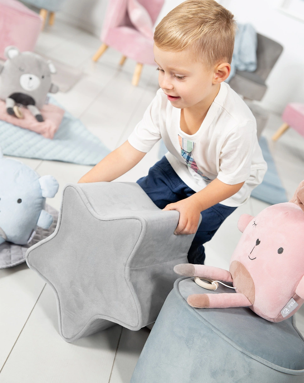 Kinderhocker Sternform LIL SOFA (Farbe: grau)