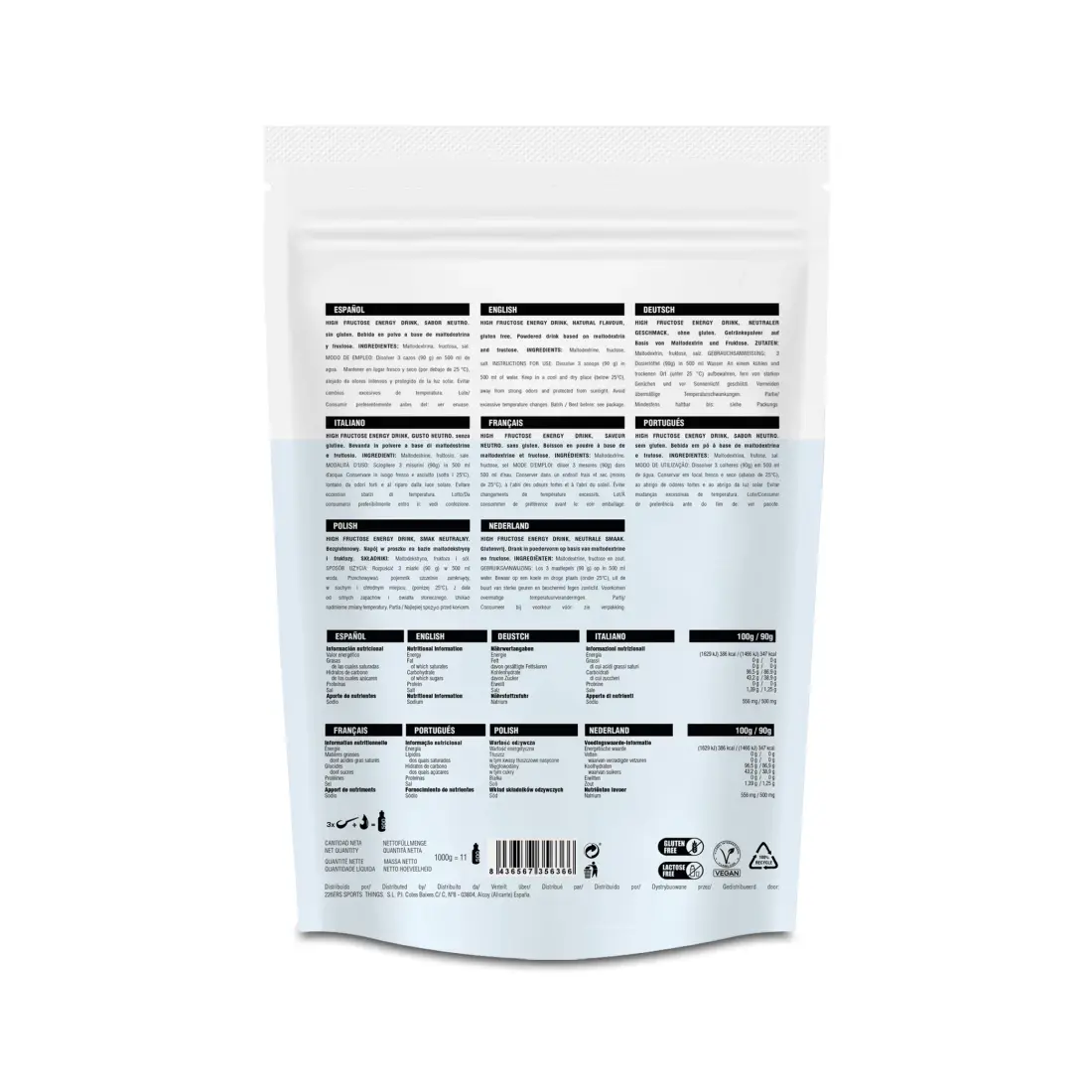 226ERS High Fructose energy Drink Neutraal 1kg