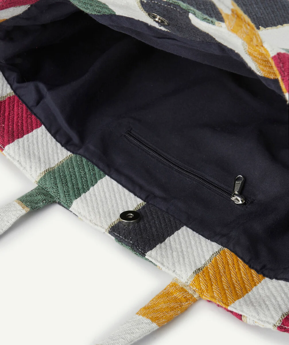 LE SAC CABAS AUX RAYURES COLORÉES EN FIBRES RECYCLÉES