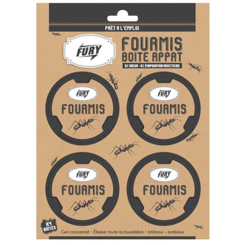 Insecticides Fury Boite Appât Fourmis unidose de 10g