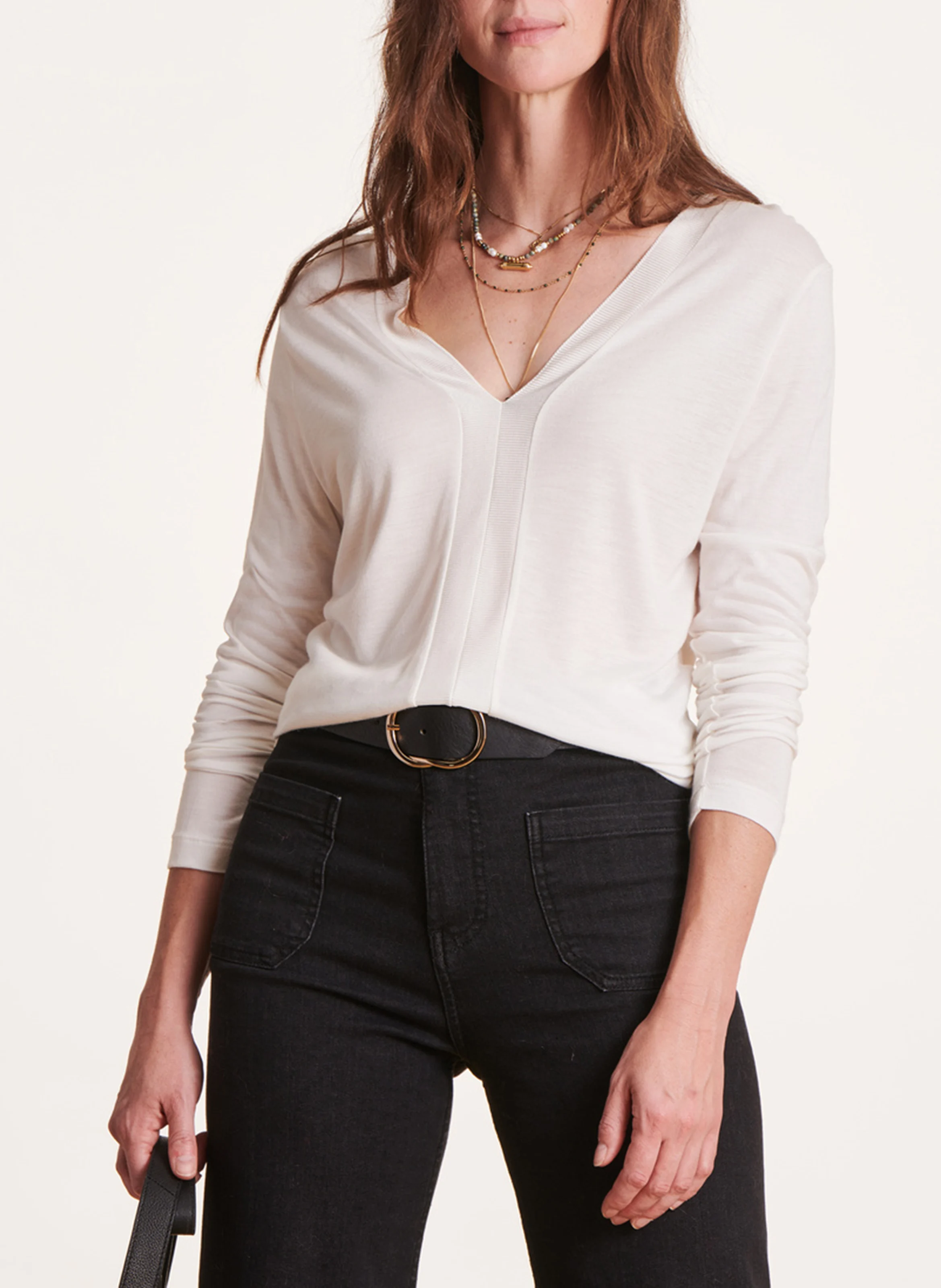 Tee-shirt encolure V | Blanc