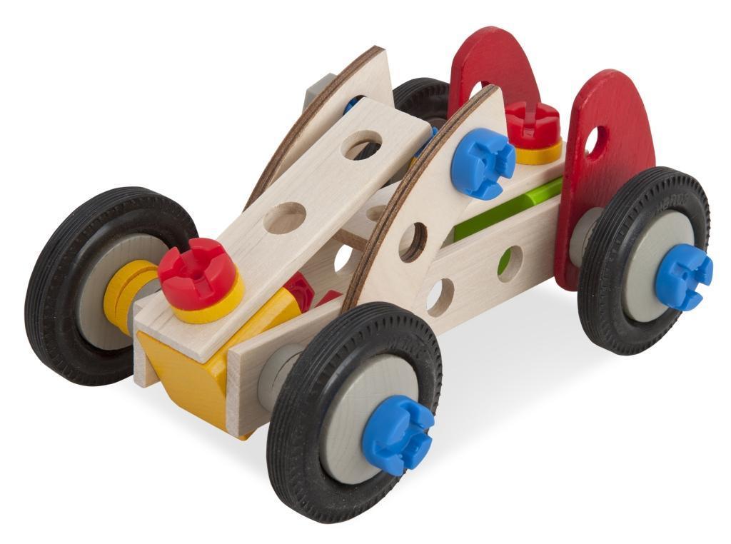 Holz-Rennauto CONSTRUCTOR 50-teilig in bunt