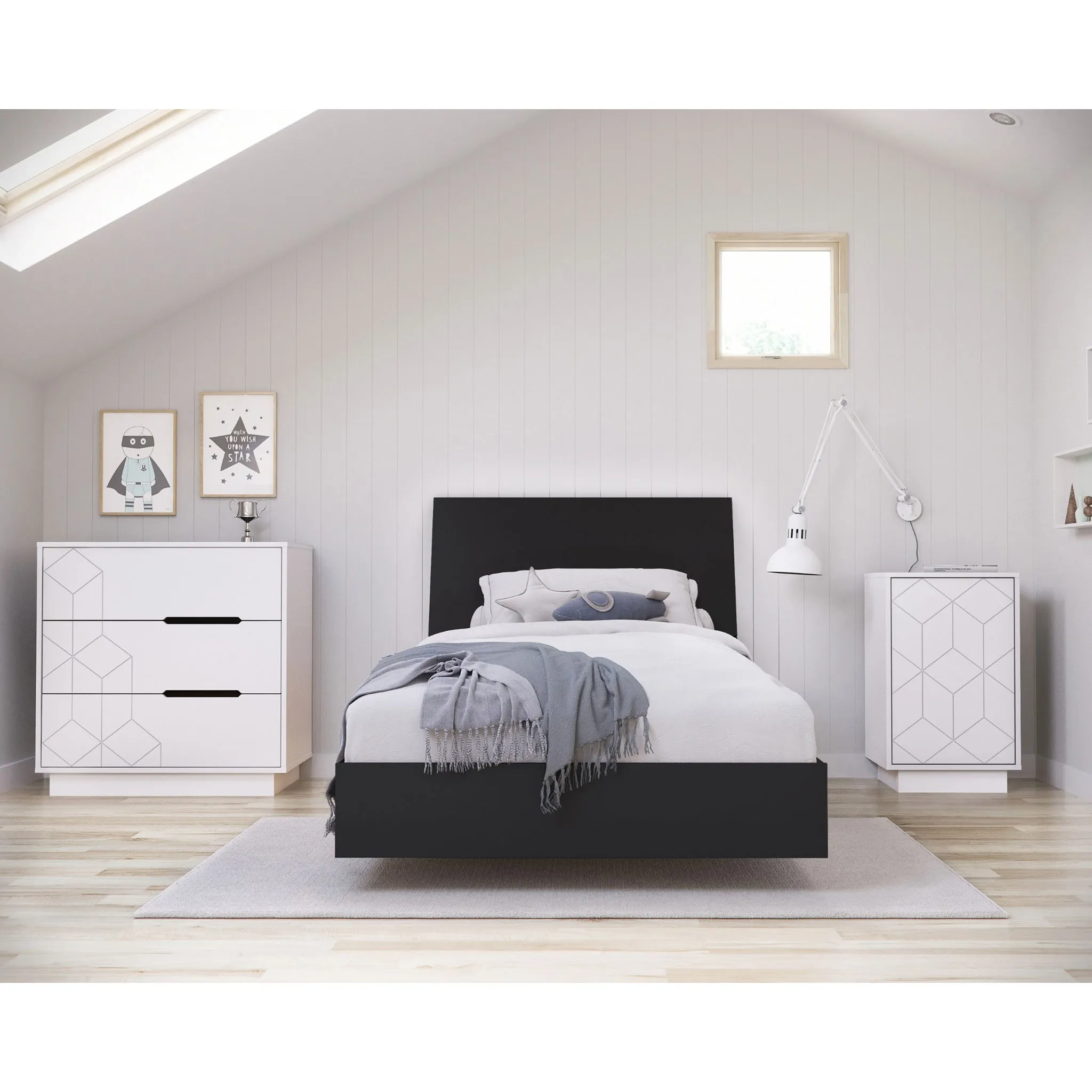 Nexera Bureau 3 Tiroirs - Blanc