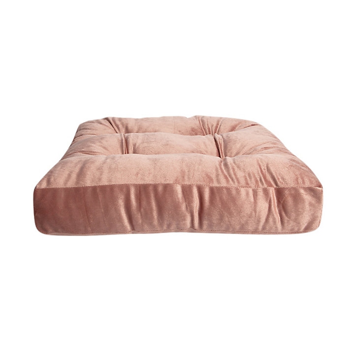 Coussin de sol Vally L.50 x l.50 x ep. 8 cm velours rose