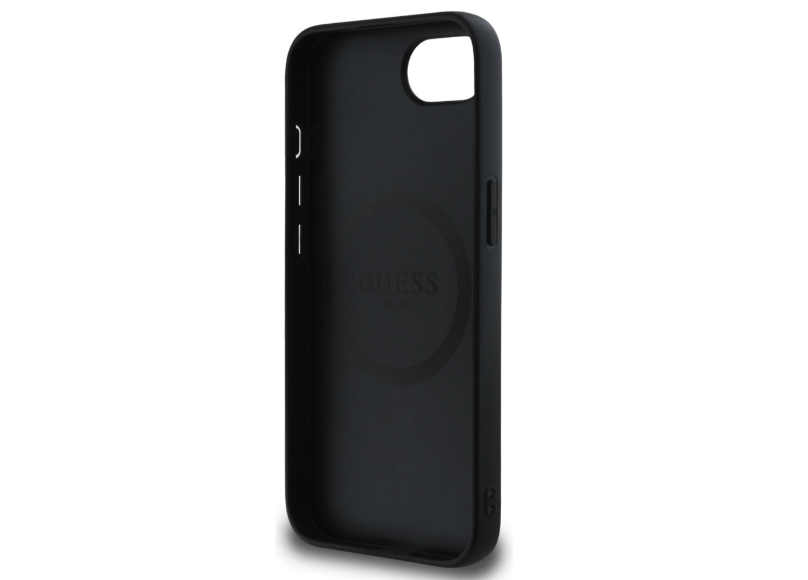 iPhone 16e MagSafe Leder Hardcase Hülle 4G Script Logo (GUHMPSE4HG4SHK) - Schwarz
