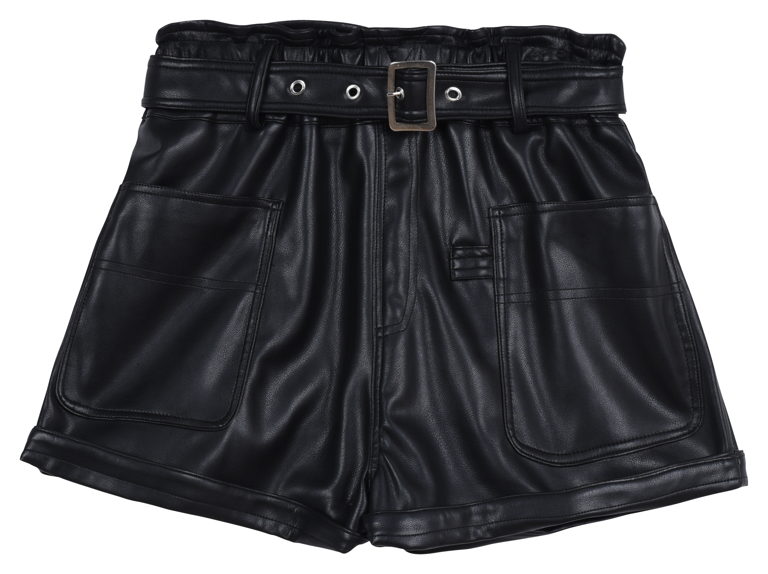 Short taille haute ceinturé | Noir