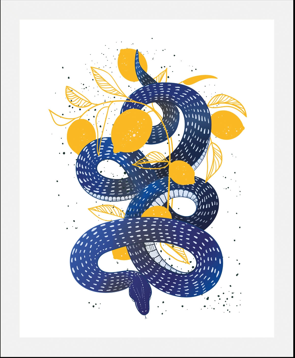 queence Bild »Lemon Snake« Figuren | Obst | Obst Bilder | Reptilien | Schriftzug | Tiere 1 Stk. tlg. gerahmt