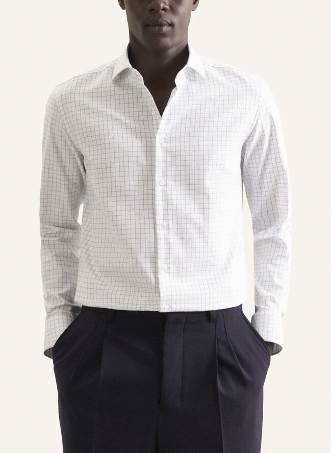 Seidensticker Business Shirt Slim Long sleeve Kent-Collar Check Blue