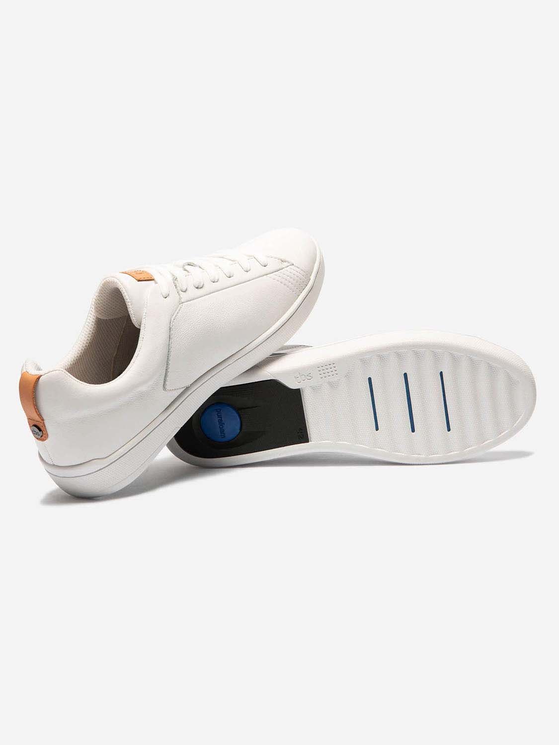 Baskets Homme Confort Purefoam Dessus Cuir Blanc