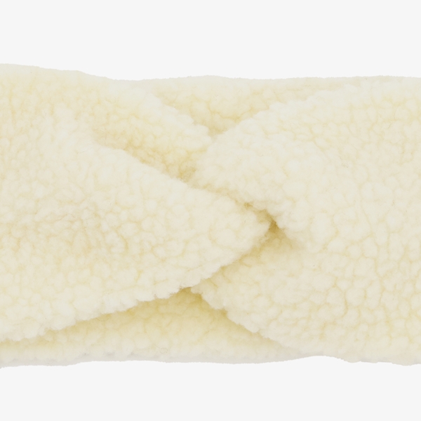 Dames teddy hoofdband beige