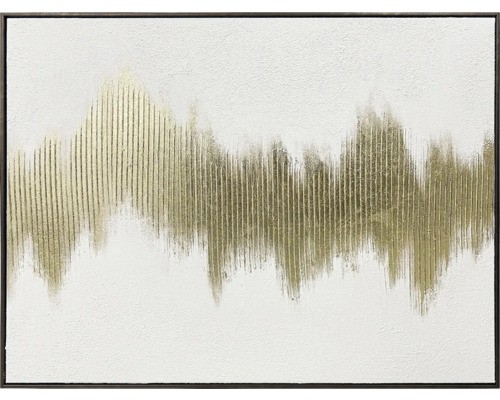 Canvas print, origineel ingelijst, gouden radiogolf, 80x60 cm