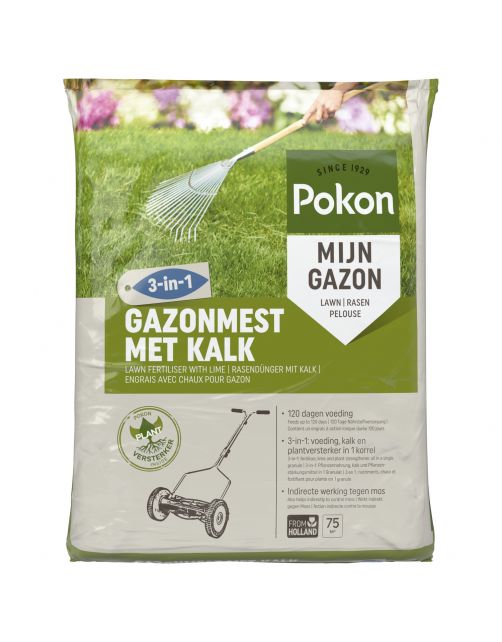 Pokon Gazonmest Met Kalk 3-In-1 - Gazonmeststoffen