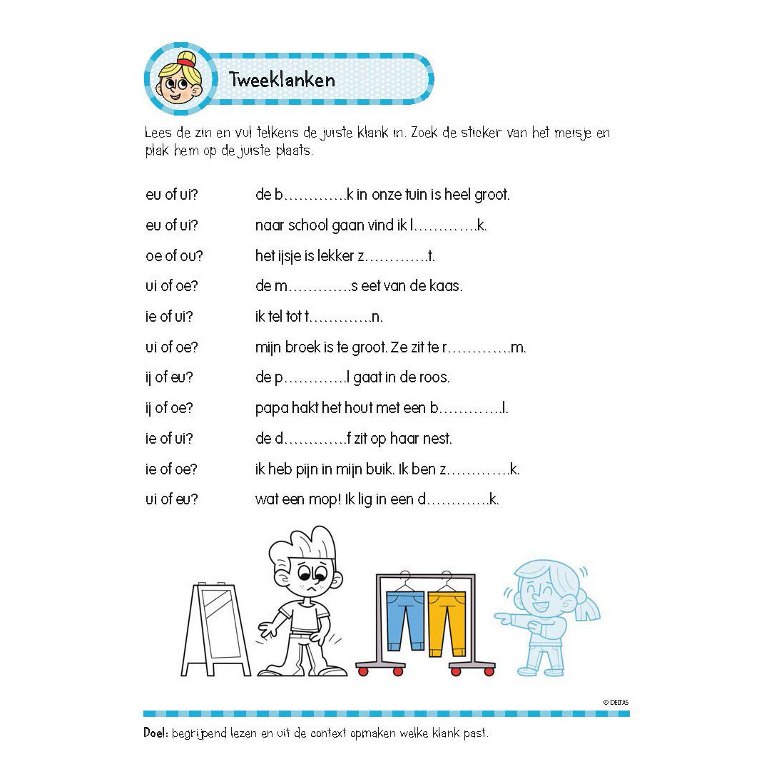 Oefenboek met Stickers - Leuke Leesoefeningen (6-7 jaar)