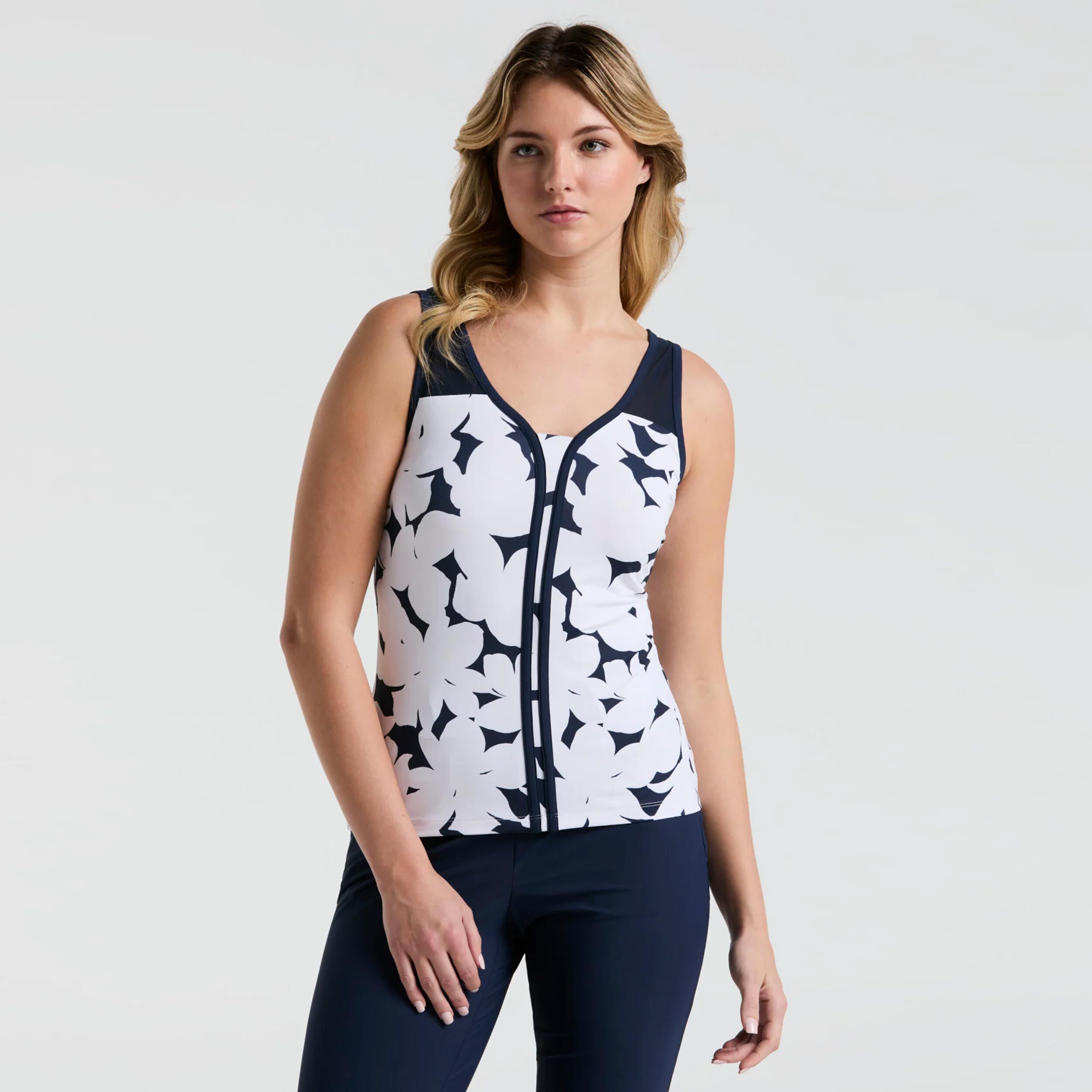 Original Penguin Riviera Floral Débardeur Tank Top Femmes - Bleu Foncé