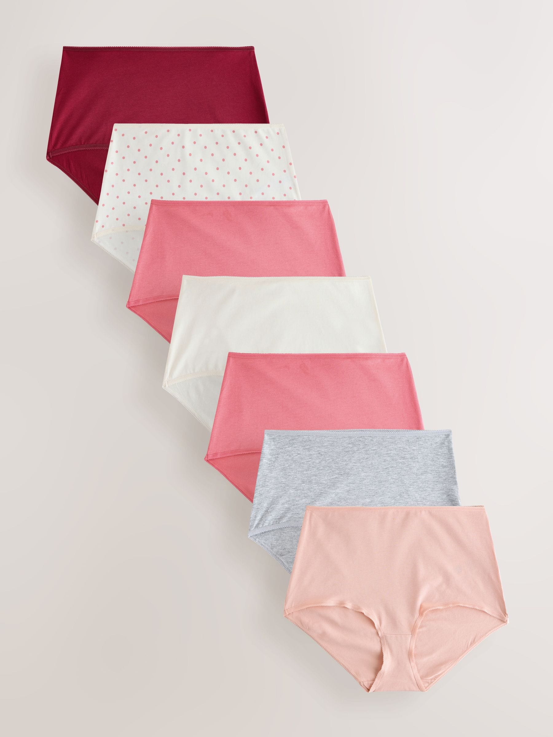 Bessenkleur/roze - Set van 7 slips met hoog katoengehalte