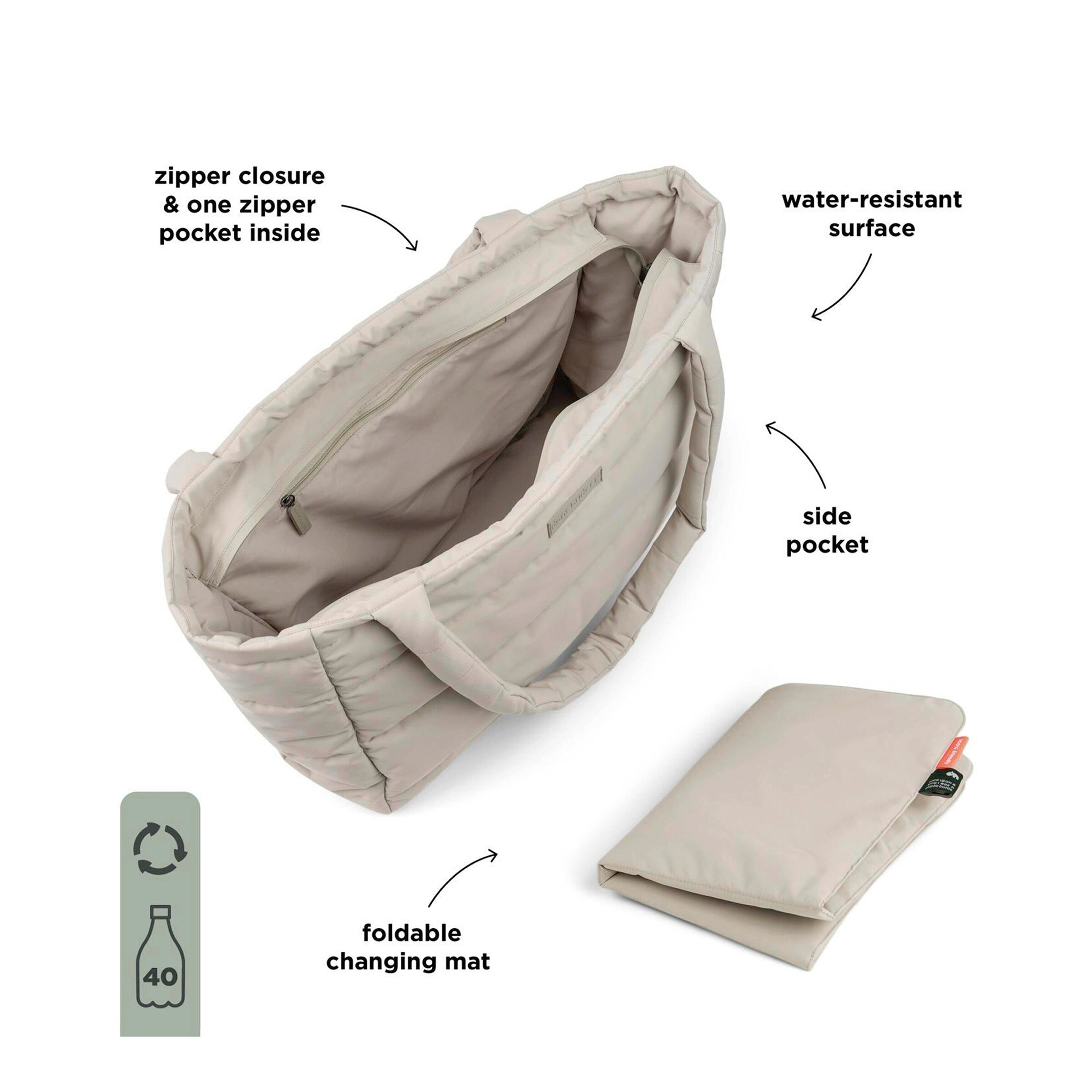 Done by Deer Wickeltasche Tote Bag sand